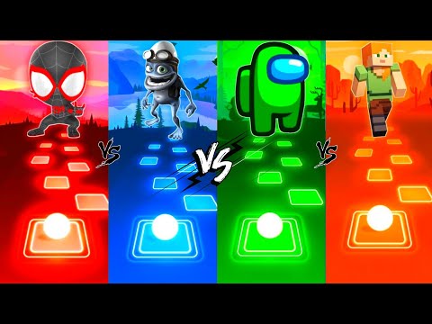 Among Us vs Crazy Frog vs Spiderman vs Minecraft - Tiles Hop EDM Rush
