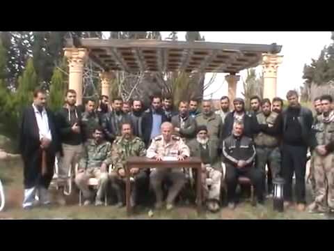 مجموعة من قادات الألوية والقادة العسكريين في غرفة عمليات خان العسل يعلنون في بيان السيطرة على مدرسة الشرطة وعدة نقاط عسكرية  في ريف حلب