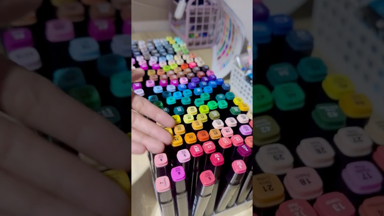 Organizing my Cheap Alcohol Marker by number #shorts #markers #cheapmarker