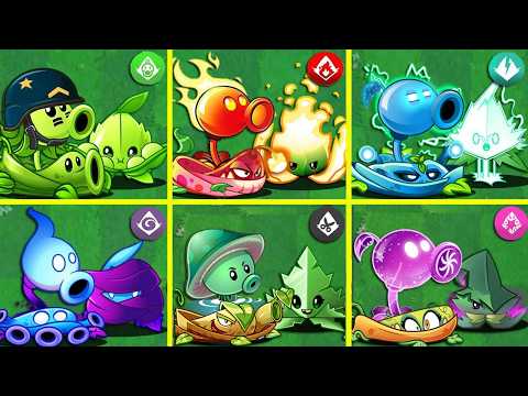 PVZ 2 - Random 7 Team PEA & Mint & Vine Plants Level 1 Battlez - Who WIll Win?