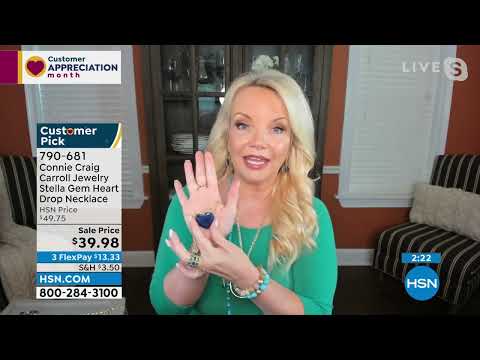 Connie Craig Carroll Jewelry Stella Gemstone Heart Drop ...