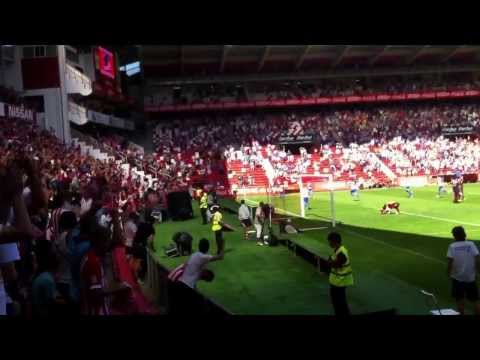 Gol de Hugo Fraile visto desde la grada (Sporting 3, Mallorca 0).