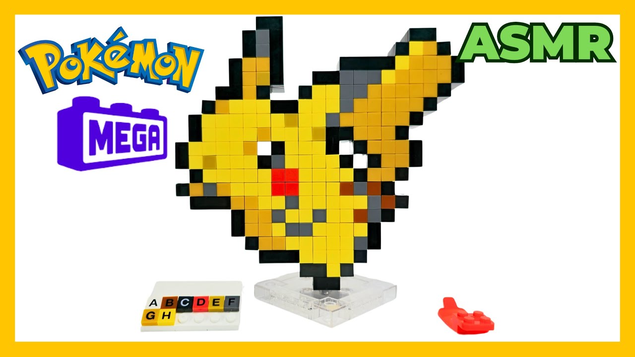 MEGA Pokemon Pikachu Pixel Art  - LEGO Pokemon Real Time | ASMR
