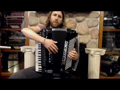 4165 - Like New Black Excelsior Magnante Piano Accordion LMMH 41 120 $6999
