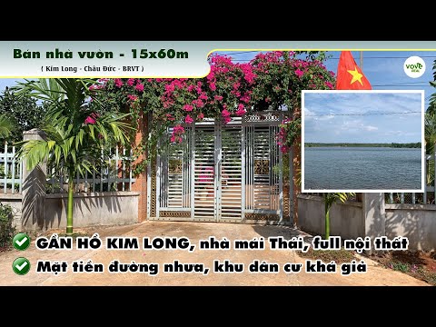 N049 - Bán nhà vườn mái Thái tuyệt đẹp (15x60m) gần hồ Kim Long, full nội thất