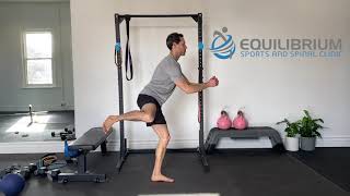 Glen Iris Osteopath demonstrates a Standing Fire hydrant exercise