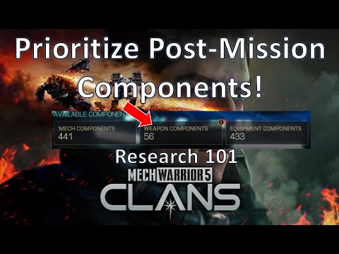 Research Upgrades Explained - How Components are Used in Mechwarrior 5 Clans! Research 101 Guide!