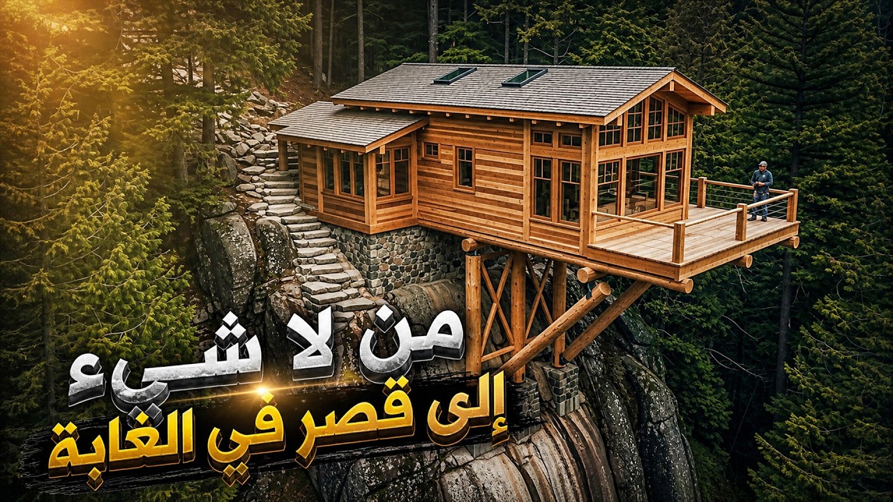 هذا الرجل يبني منزلاً من طابقين وسط الغابة… والنتيجة صدمت حتى كبار المهندسي?