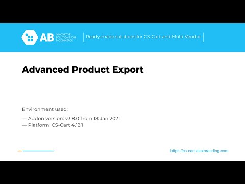 Update of add-on "Advanced product export" v 3.8.0