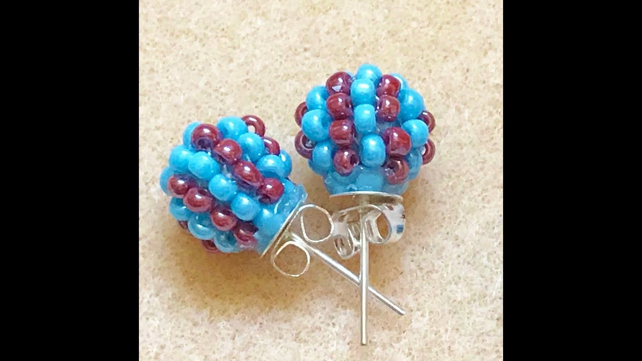 Stud Earring / Beaded Bead | Beaded ball