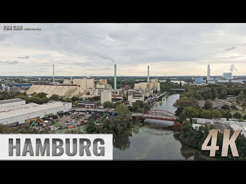 Hamburg, Germany: Billbrook - Liebigstraße, Borsigstraße, Tiefstackkanal - 4K Ultra HD - 0130