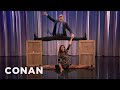 Nina Dobrev Conan Do The Splits Together CONAN On TBS
