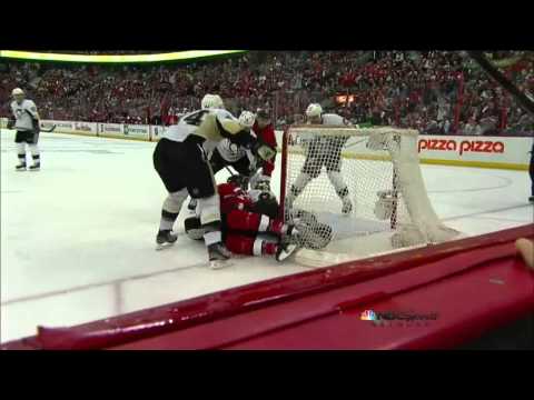 Chris Neil blows wide open net shot May 19 2013 Pittsburgh Penguins vs Ottawa Senators NHL Hockey