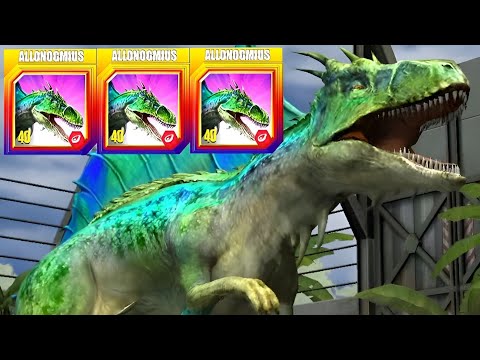 ALLONOGMIUS HYBRID 3X MAX LEVEL FEEDING & BATTLES!! Jurassic World The Game