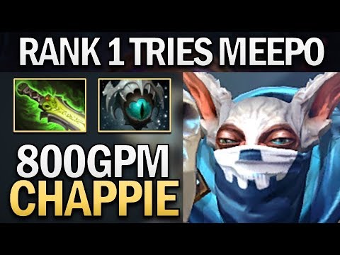 RANK 1 MMR TRIES MEEPO - CHAPPIE - DOTA 2 GAMEPLAY