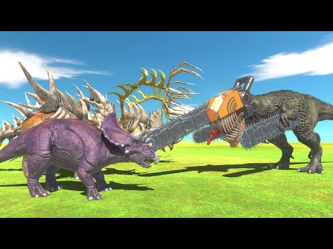 Triceratops of Evolution VS T Rex of Evolution - Animal Revolt Battle Simulator