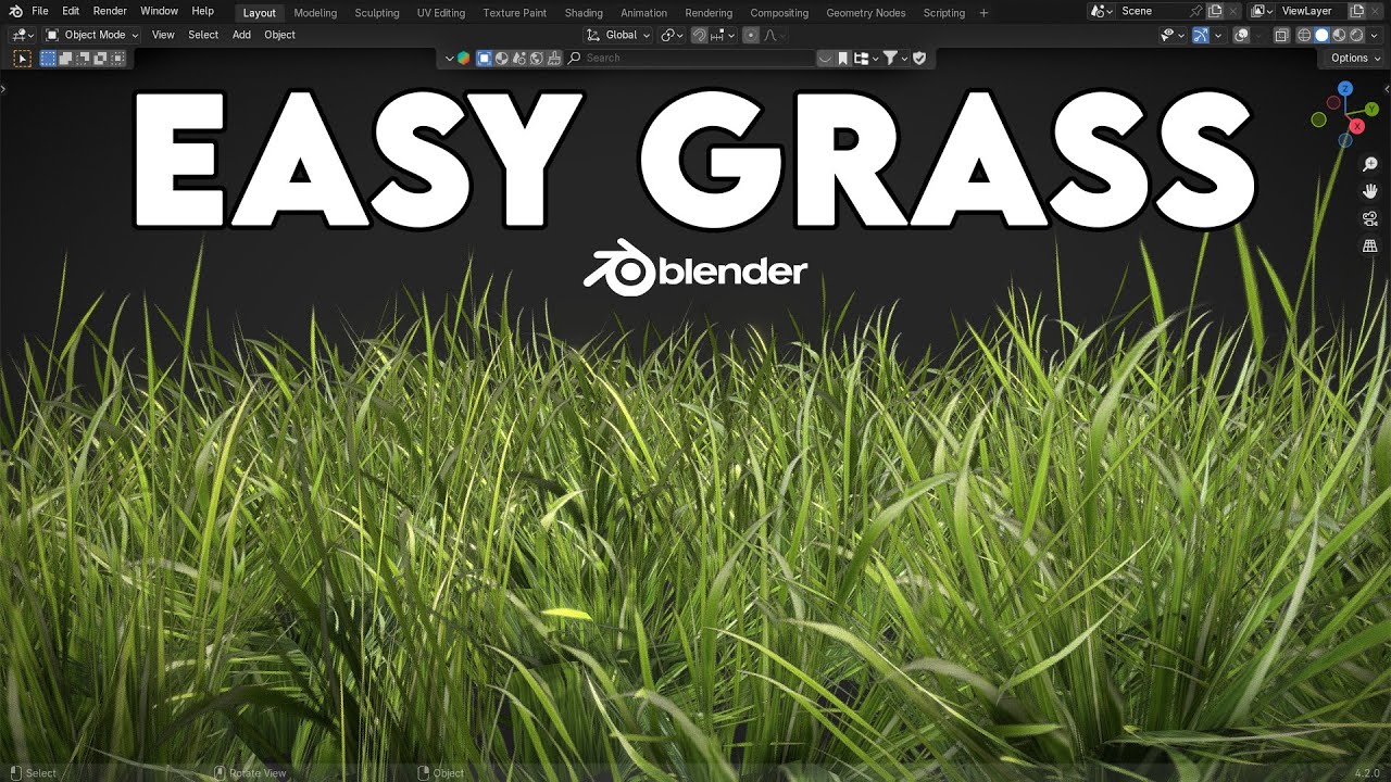 Create Grass With Wind Animation in Blender - TUTORIAL