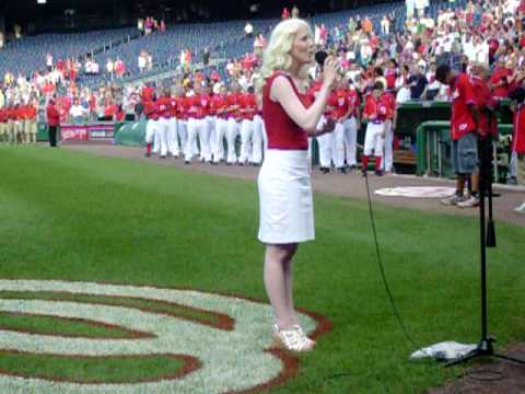 Marleena Coulston Barber sings the National Anthem