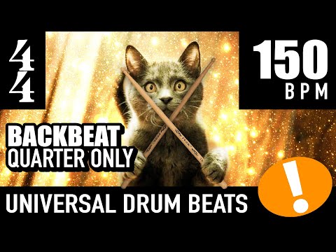Play Too! 4/4 Backbeat - Quarter Only [150 BPM] Universal Drum Beat Backing Track