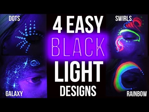 4 Super EASY Blacklight UV Face Paint Designs Tutorial