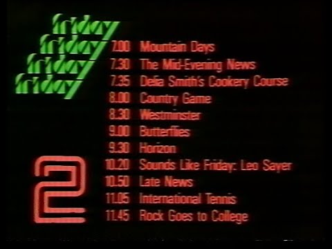 Friday 17th November 1978 BBC2 - The Voyage of Charles Darwin - Tom and Jerry - Star Trek - Dyfed