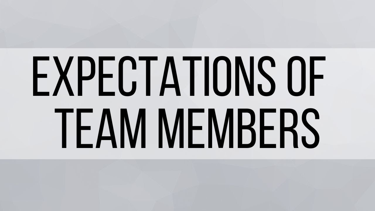 3. Expectations of Team Members