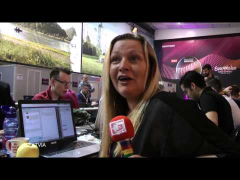 Eurovision 2015 Press Centre reaction to Latvian's first rehearsal