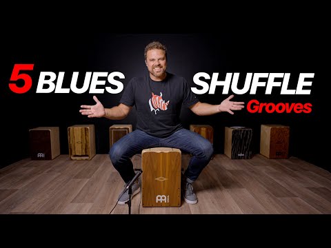 5 BLUES SHUFFLE Grooves on Cajon