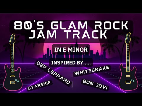 80's Glam Rock Guitar Jam Track - E Minor