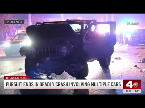 Pursuit ends in deadly multi-vehicle crash in Placentia