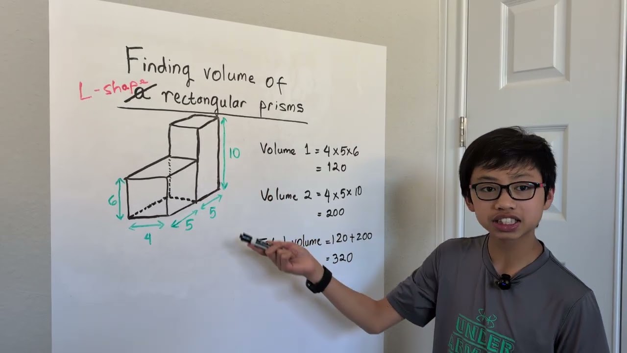 5th grade # 12 - Volume of L-Shape Rectangular Prism - download FREE practice sheet below
