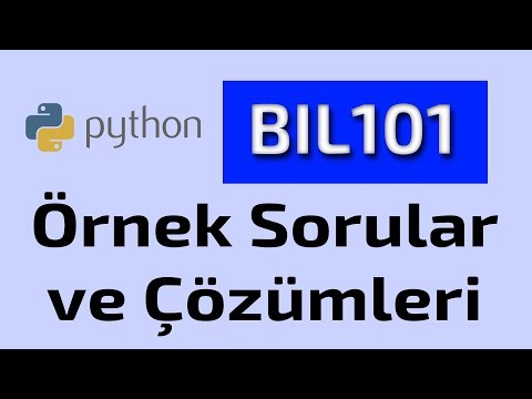 #BIL101 #Python Örnek Sorular ve Cevapları