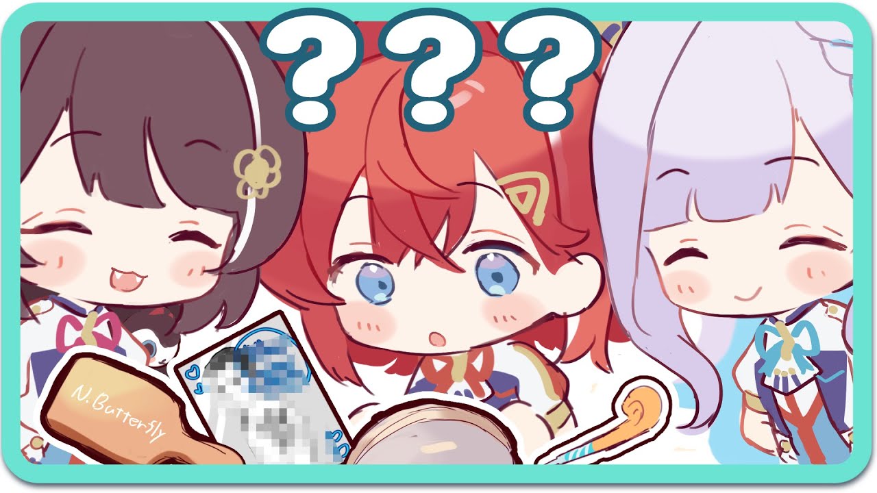 【手描き】リゼと戌亥からの誕生日プレゼントに困惑するアンジュ(かわいい)【さんばか/にじさんじ切り抜き漫画】