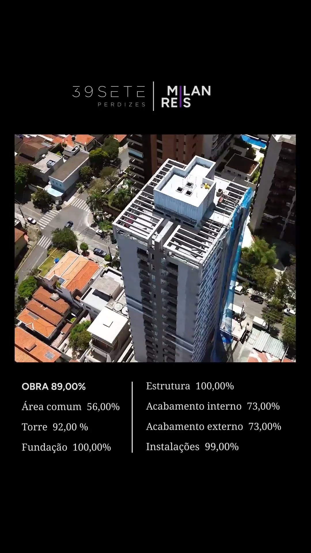 Evolução de obra Setembro | 39Sete Perdizes