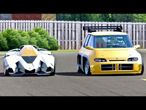 Lamborghini Egoista vs Renault Espace F1 - Top Gear Track