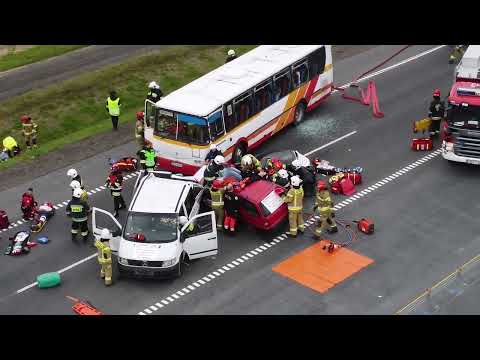 S5 Świecie Południe - Bydgoszcz Północ, ćwiczenia służb ratowniczych, 25 kwietnia 2022 r.