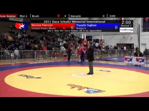 Schultz Greco 74kg Quarterfinal Steve Forrest (USMC) vs. Tuaylo Sajkov (BUL)