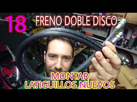 18. Montar latiguillos de freno nuevos y purgar con doble disco BMW R65 SS