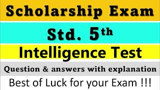 Scholarship Std 5th 2022 Intelligence Test IT Model Question Paper Answer Explanation  PraescioEdu