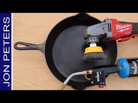 Super Fast & Easy How To  Refinish - Restore Cast Iron Pan