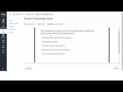 AWS Academy Cloud Foundation Module 9 Knowledge Check Answers #aws #cloud #module9 - Latest Version