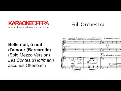 Karaoke Opera: Barcarolle - Tales of Hoffman (Offenbach) Version with Mezzo Soprano Only