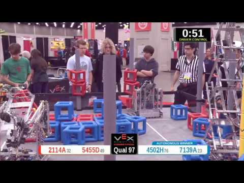 2015 VRC Arts Q97 - 2114A 5455D vs 4502H 7139A - 61 to 33 - VEX Worlds 2015 - Arts Division