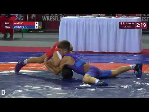 1/8 FS - 41 kg: K. KANEV (BUL) v. P. DOMENTE (MDA)