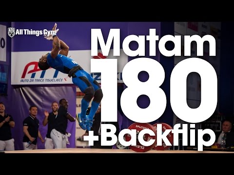 Bernardin Kingue Matam (68.75kg France) 180kg Clean & Jerk + Backflip 2017 European Championships