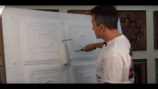 How to Paint Ceiling Tiles - Polystyrene Ceiling Tiles - Talissa Decor