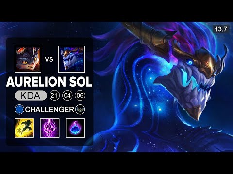 Aurelion Sol vs Rumble Mid - EUW Challenger - Patch 13.7 Season 13