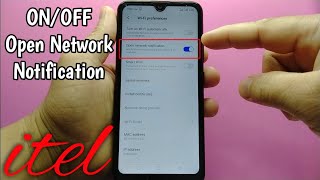 How to turn ON or OFF open network notification in itel S15 | Wi-Fi Preferences