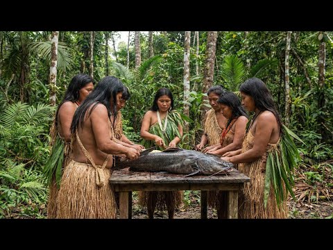 Korowai Rainforest Life: Living Off the Land & Giant Trout Fishing
