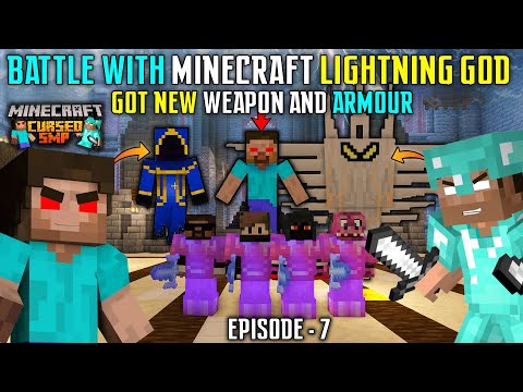 😱BATTLE AGAINST MINECRAFT LIGHTNING GOD - GOT NEW WEAPON AND ARMOUR - CURSED SMP EP 7 - TEDDY GAMING